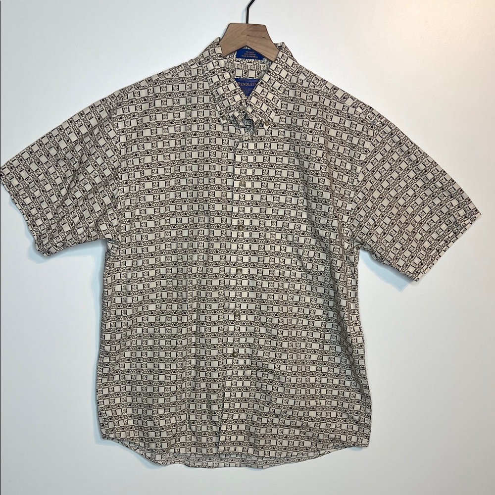 Pendleton Button Down Aztec Print Short Sleeve Sh… - image 1